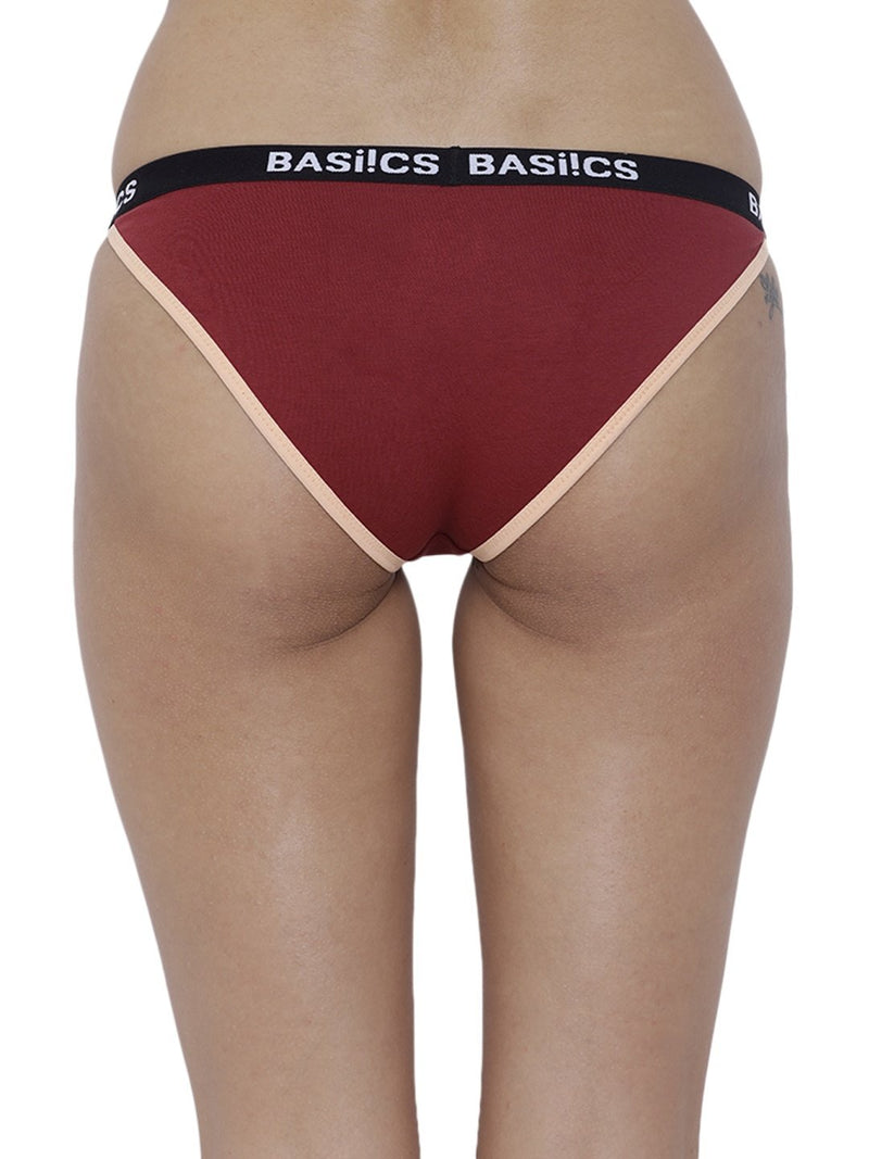 BASIICS Female Maroon Moda Fashionable Brief Panty
