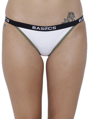 BASIICS Female White Moda Fashionable Brief Panty