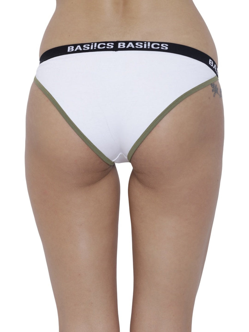 BASIICS Female White Moda Fashionable Brief Panty