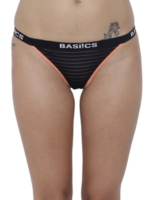 BASIICS Female Black Caliente Hot Thong Panty