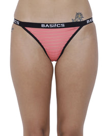 BASIICS Female Coral Caliente Hot Thong Panty