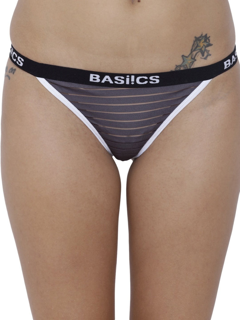 BASIICS Female Petrol Grey Caliente Hot Thong Panty