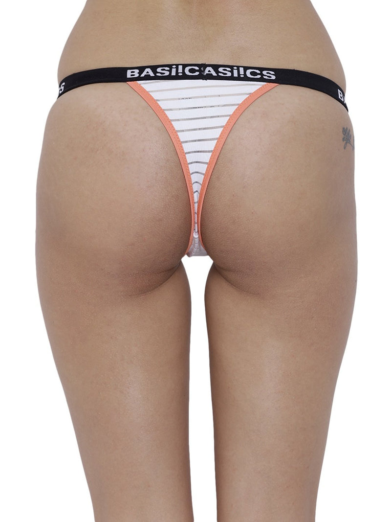 BASIICS Female White Caliente Hot Thong Panty