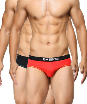 BASIICS Men Everyday Active Cotton Spandex Briefs Pack of 2