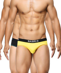 BASIICS Men Everyday Active Cotton Spandex Briefs Pack of 2