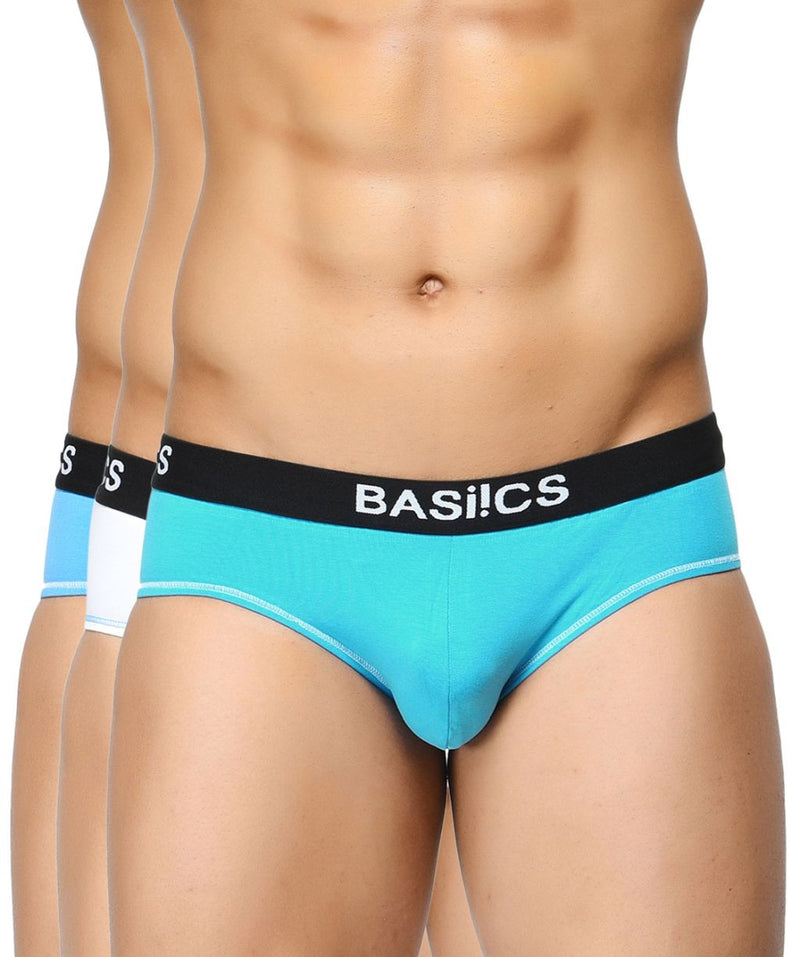BASIICS Men Everyday Active Cotton Spandex Briefs Pack of 3