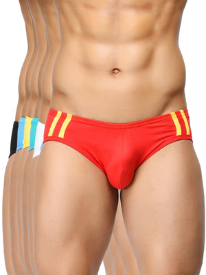 Striped and Solid Fashion Briefs (Pack of 6)