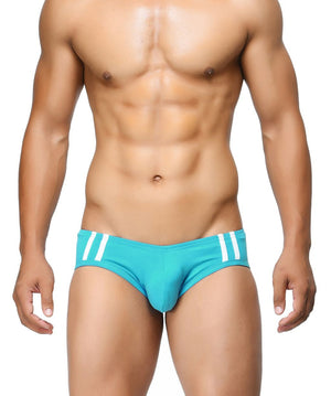 BASIICS Teal Men Striped and Solid Fashion Cotton Spandex Briefs