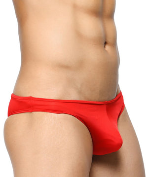 BASIICS Red Men Elasticless Brief Polyester Spandex Briefs