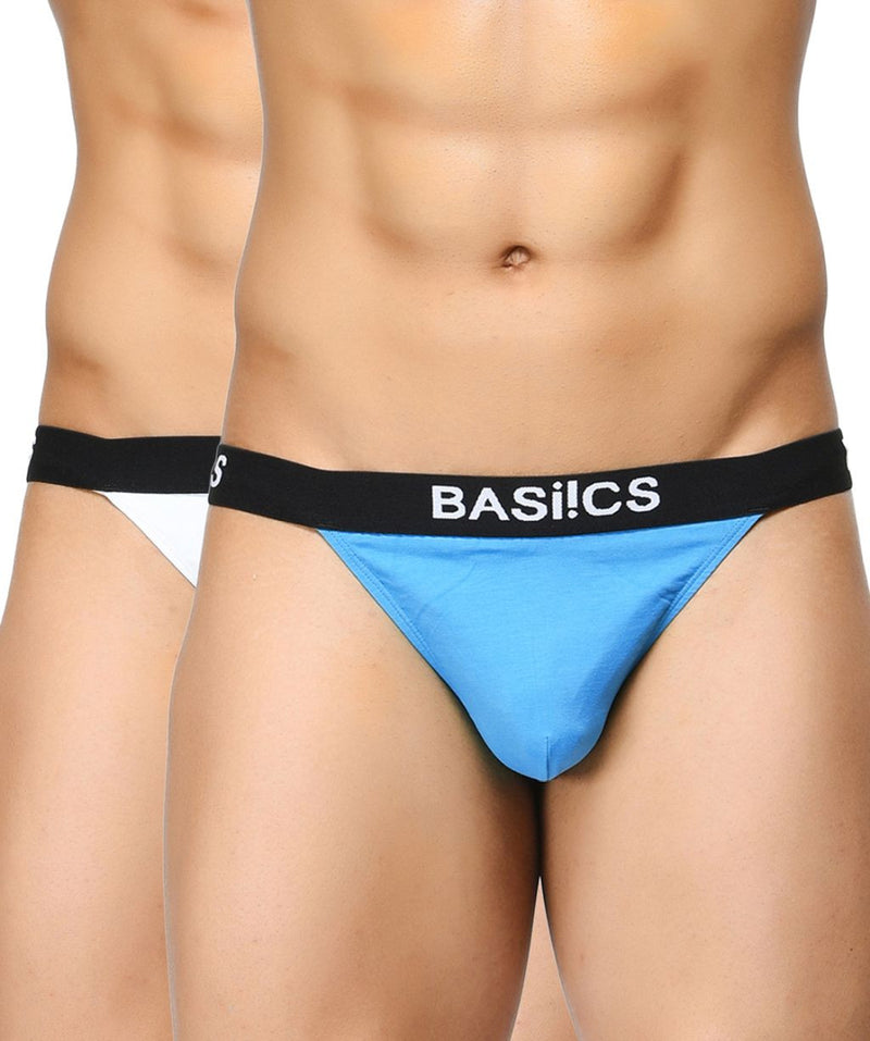 BASIICS Men Prime Cotton Spandex Thongs Pack of 2