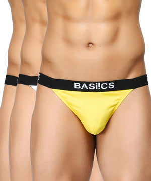 BASIICS Men Prime Cotton Spandex Thongs Pack of 3