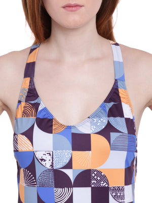 La Intimo BP-Geometric Female Oceanfront Monokini Resort/Beach Wear Polyester Spandex Swimwear