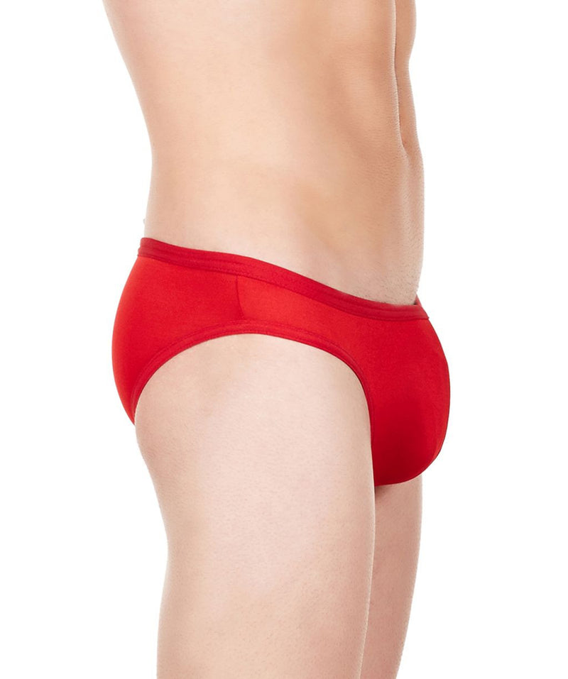 La Intimo Red Men Bikini Brief Polyester Spandex Briefs