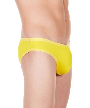 La Intimo Yellow Men Bikini Brief Polyester Spandex Briefs