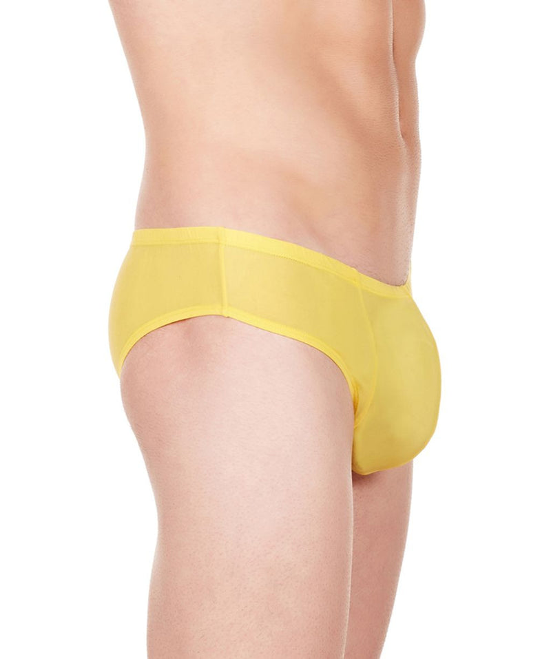 La Intimo Yellow Men Butt Minicheek Nylon Spandex Briefs