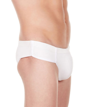 La Intimo White Men Bikini Minicheek Nylon Spandex Briefs