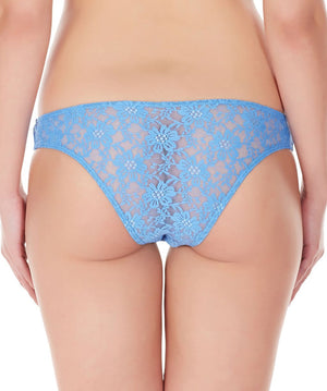 La Intimo Blue Women Intimate Panty Nylon Spandex Lace