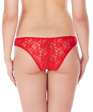 La Intimo Red Women Intimate Panty Nylon Spandex Lace