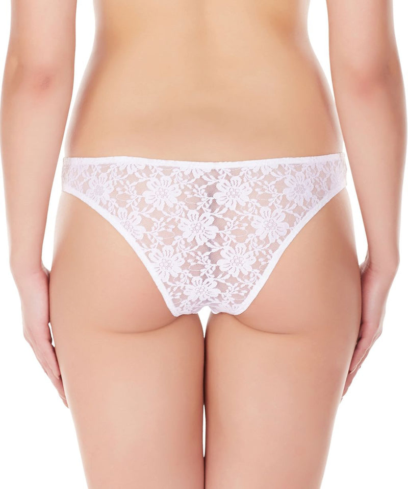 La Intimo White Women Intimate Panty Nylon Spandex Lace