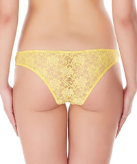 La Intimo Yellow Women Intimate Panty Nylon Spandex Lace