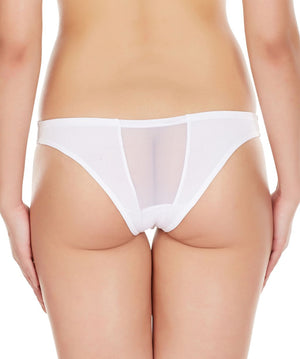La Intimo White Women Net Regular Polyester Spandex Bikini