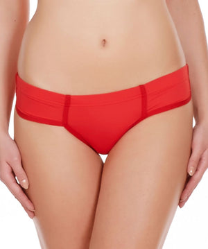 La Intimo Red Women Just Cut Panty Nylon Spandex Bikini