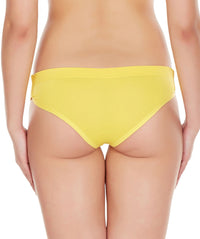 La Intimo Yellow Women Regular Nylon Spandex Bikini