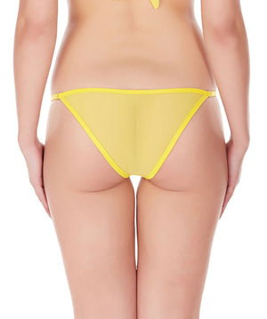 La Intimo Yellow Women Regular Nylon Spandex Bikini