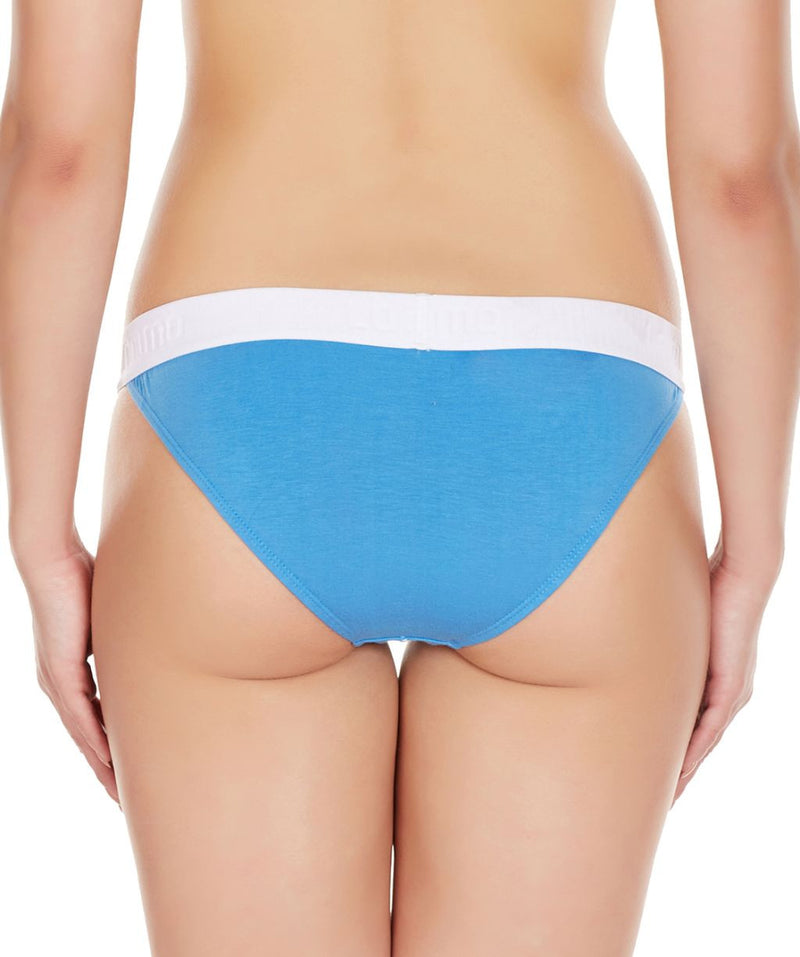 La Intimo Blue Women Regular Cotton Modal Spandex Bikini