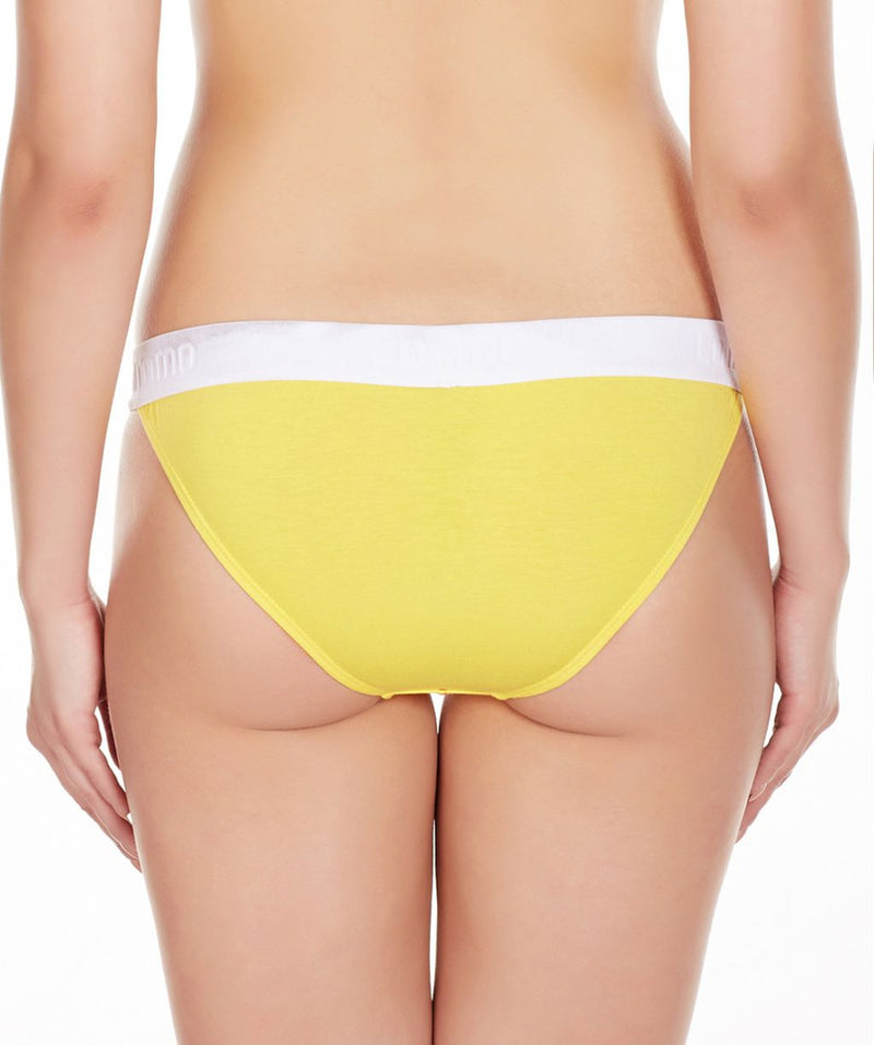La Intimo Yellow Women Regular Cotton Modal Spandex Bikini