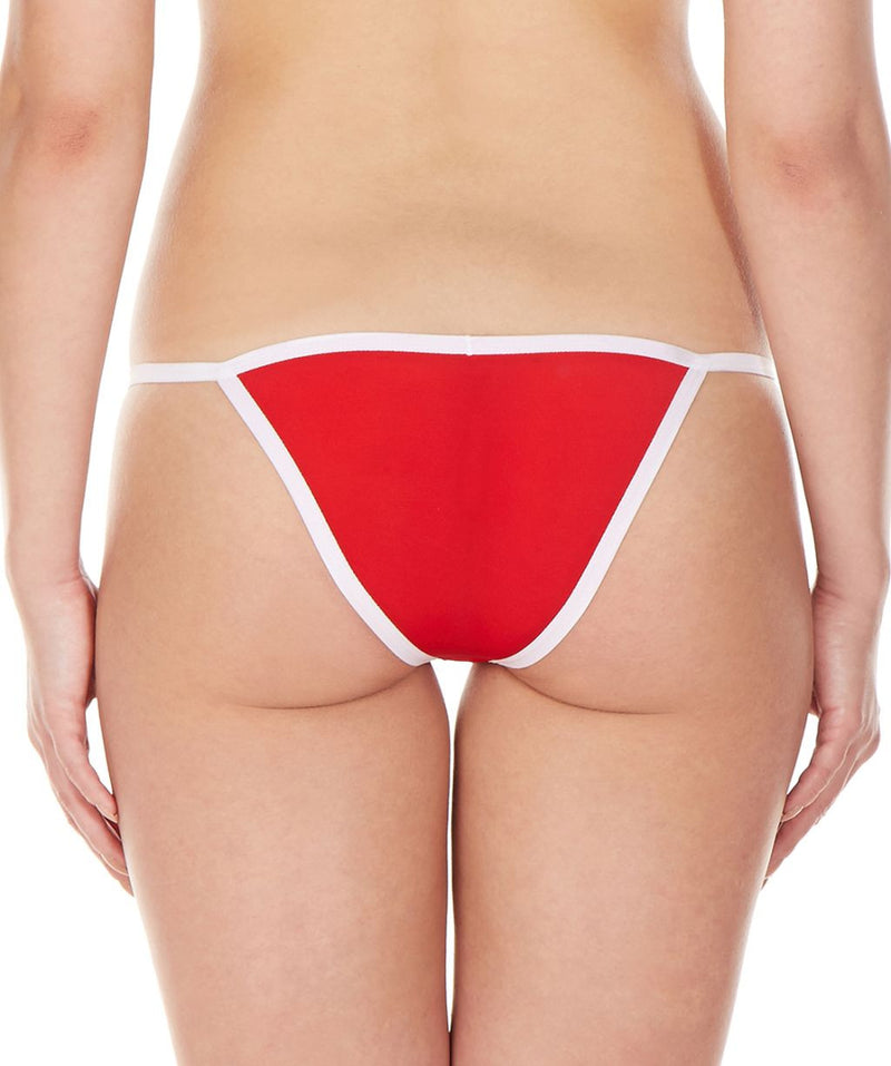 La Intimo Red Women Regular Nylon Spandex Bikini