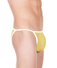 La Intimo Yellow Men String Bikini Nylon Spandex Briefs