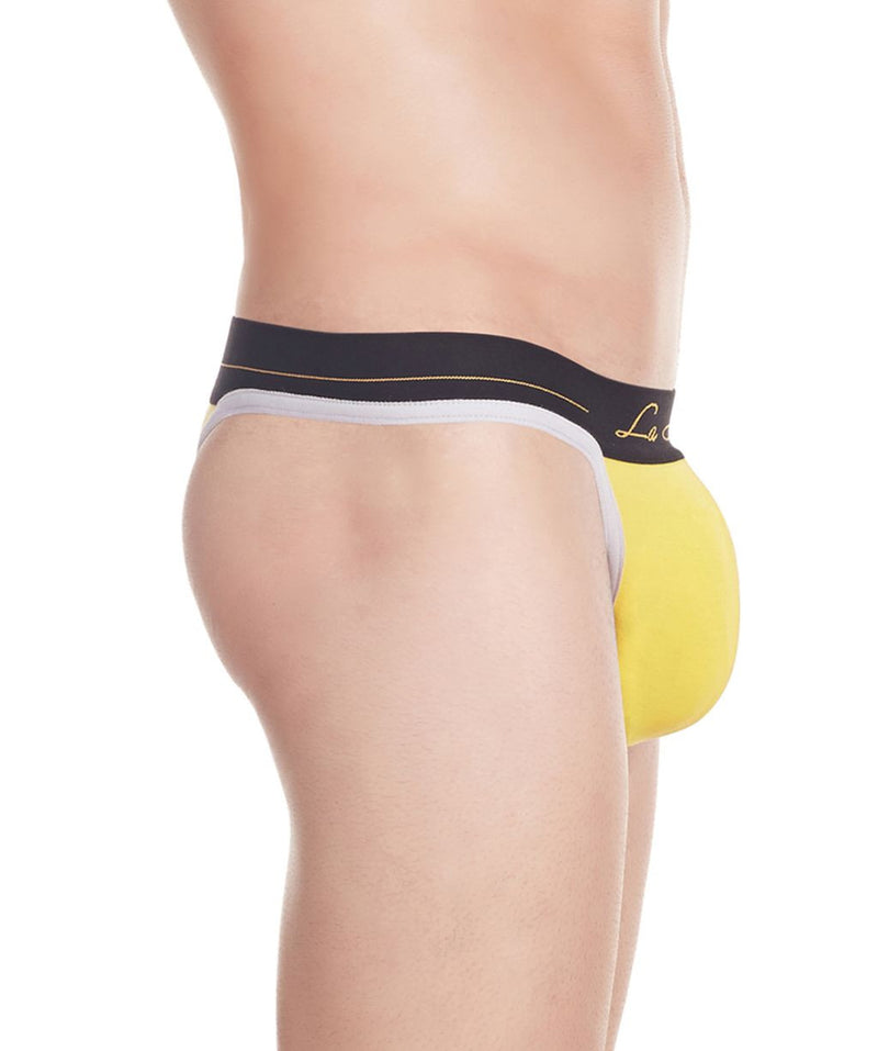 La Intimo Yellow Men Intimate Cotton Modal Spandex Thong