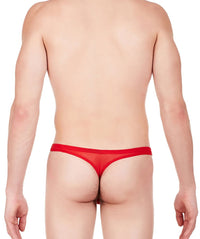 La Intimo Red Men Regular Nylon Spandex Thong