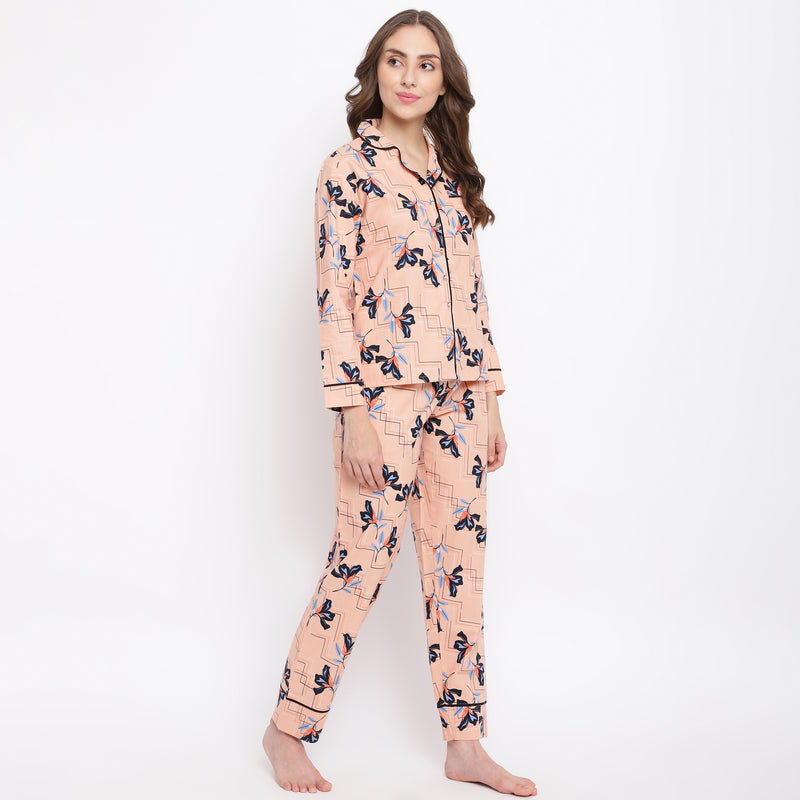 La Intimo Boldgal Printed Pyjama & Shirt Set